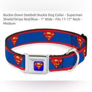 BUCKLE DOWN SUPERMAN COLLAR & 4FT LEASH SET